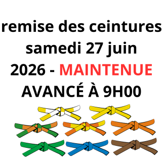 Image de l'actu 'Remise Des ceintures - samedi 27 Juin 2026'